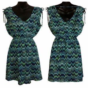 Blue & Green Zigzag Dress